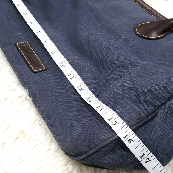 Dooney & Bourke Vintage Tote - Denim Blue Fabric Leather Trim - Picture 2 of 9